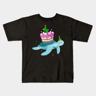 Turtle 4th Birthday 4 Years Old Turtles Reptiles Testudines Kids T-Shirt